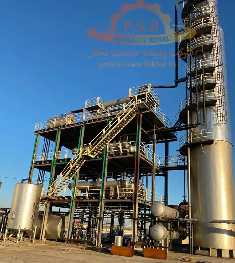 برج تقطیر ساخته شده توسط شرکت پدیده صنعت بخار