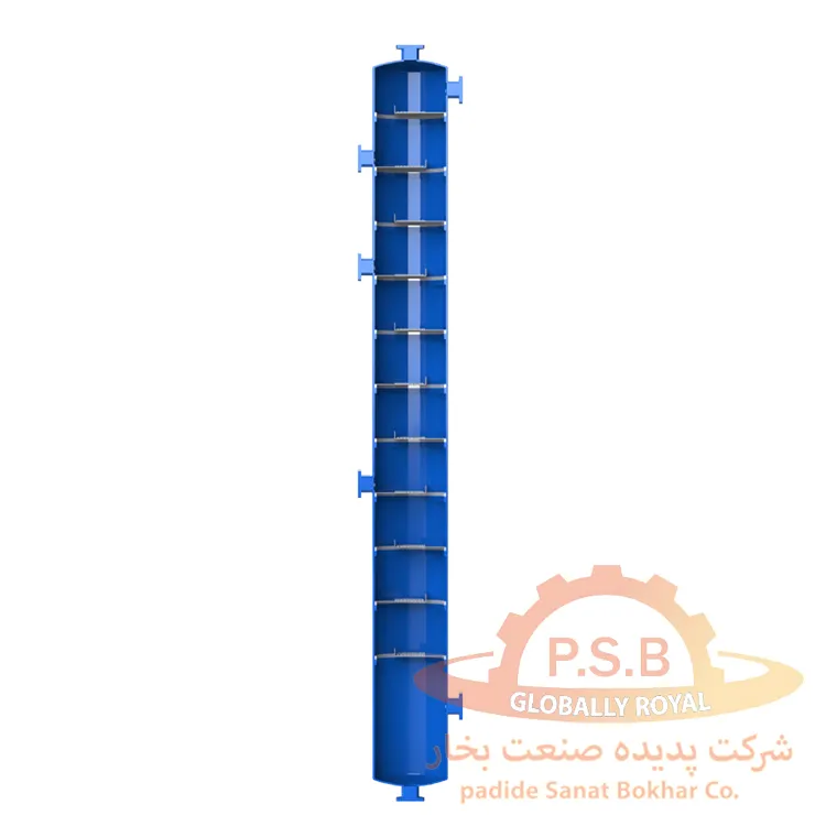 نمایی از درون برج تقطیر سینی دار
